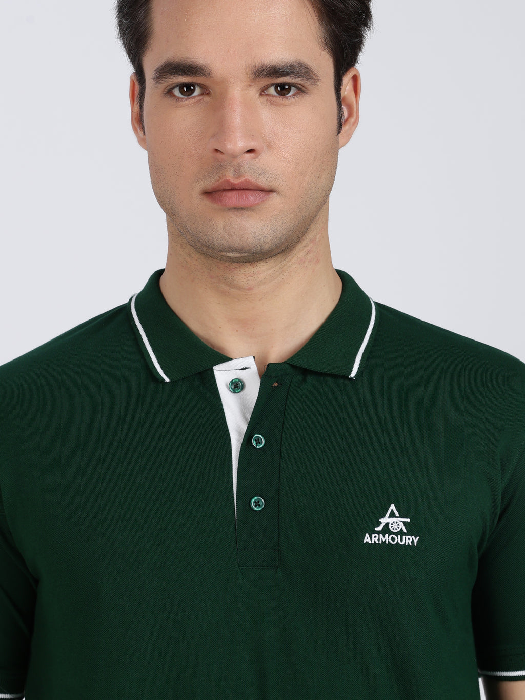 Bottle Green Regular Fit Polo T-Shirt