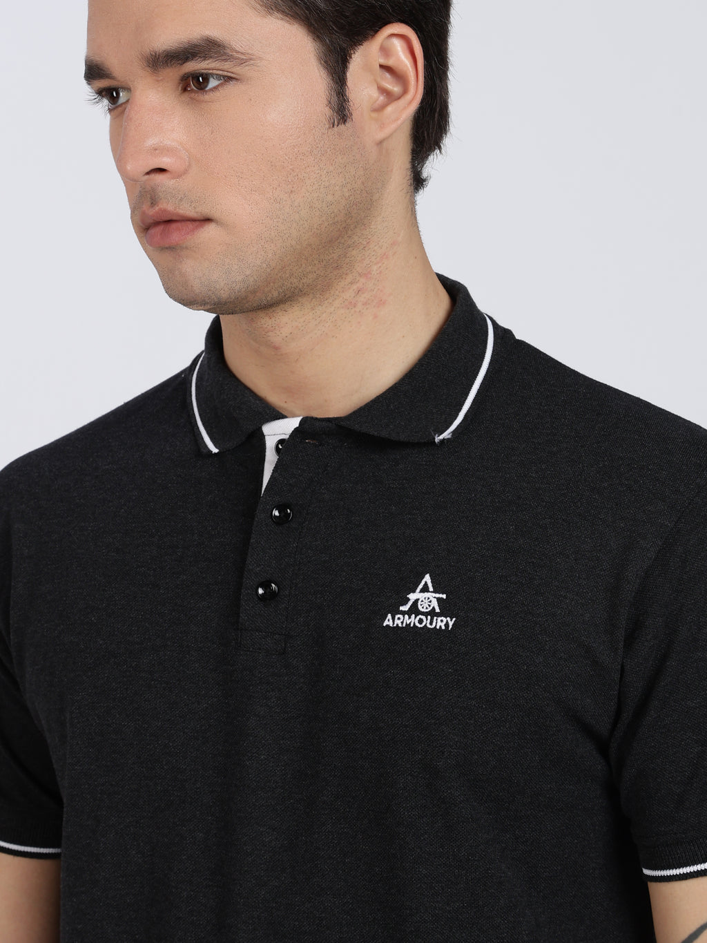 Charcoal Regular Fit Polo T-shirt