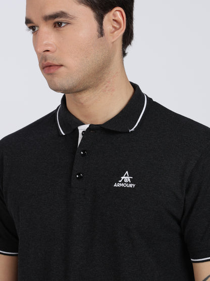 Charcoal Regular Fit Polo T-shirt