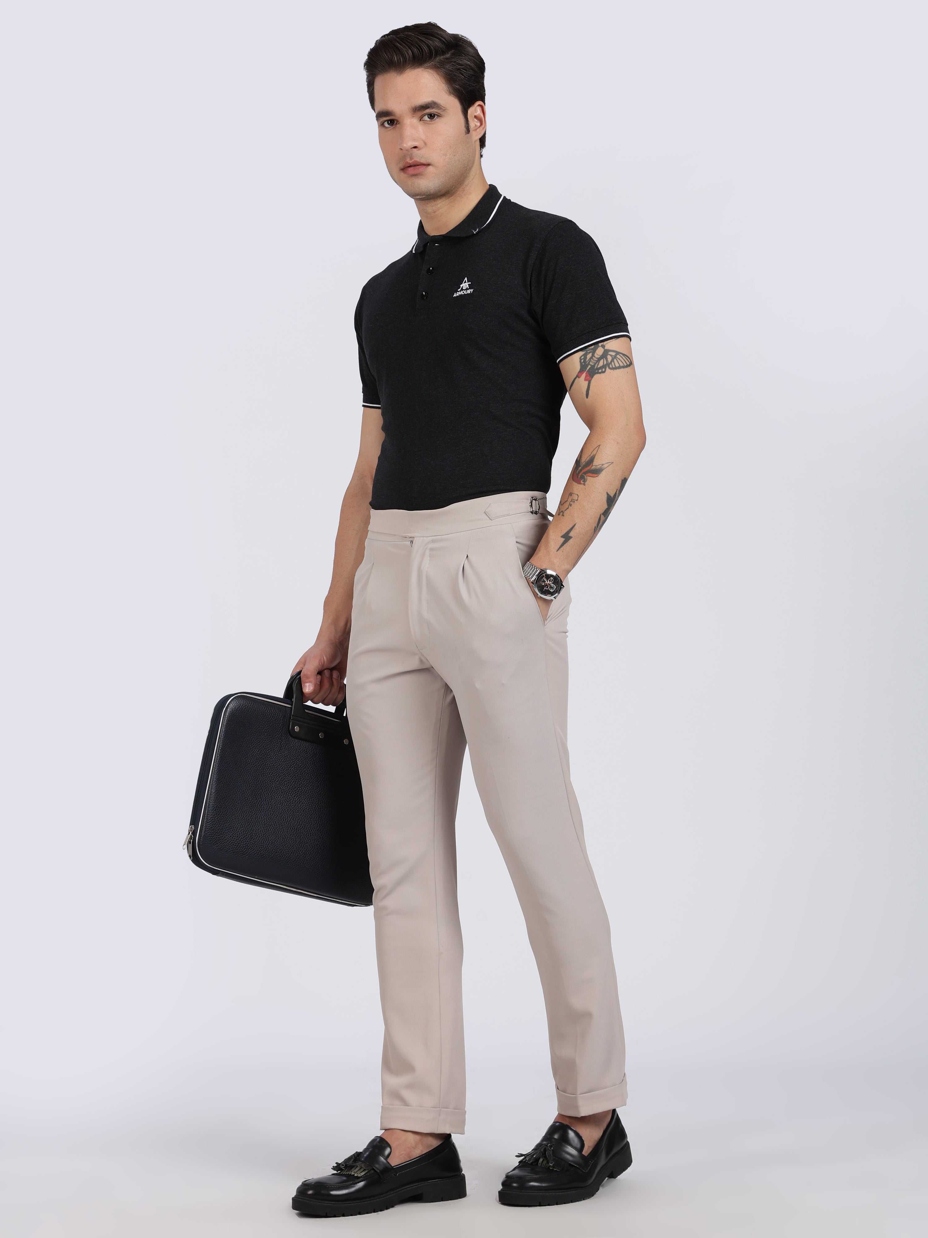Charcoal Regular Fit Polo T-shirt
