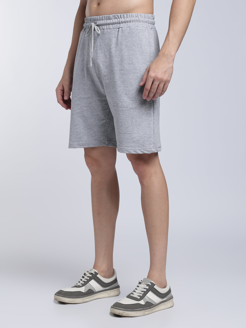 Grey Melange Relaxed Shorts