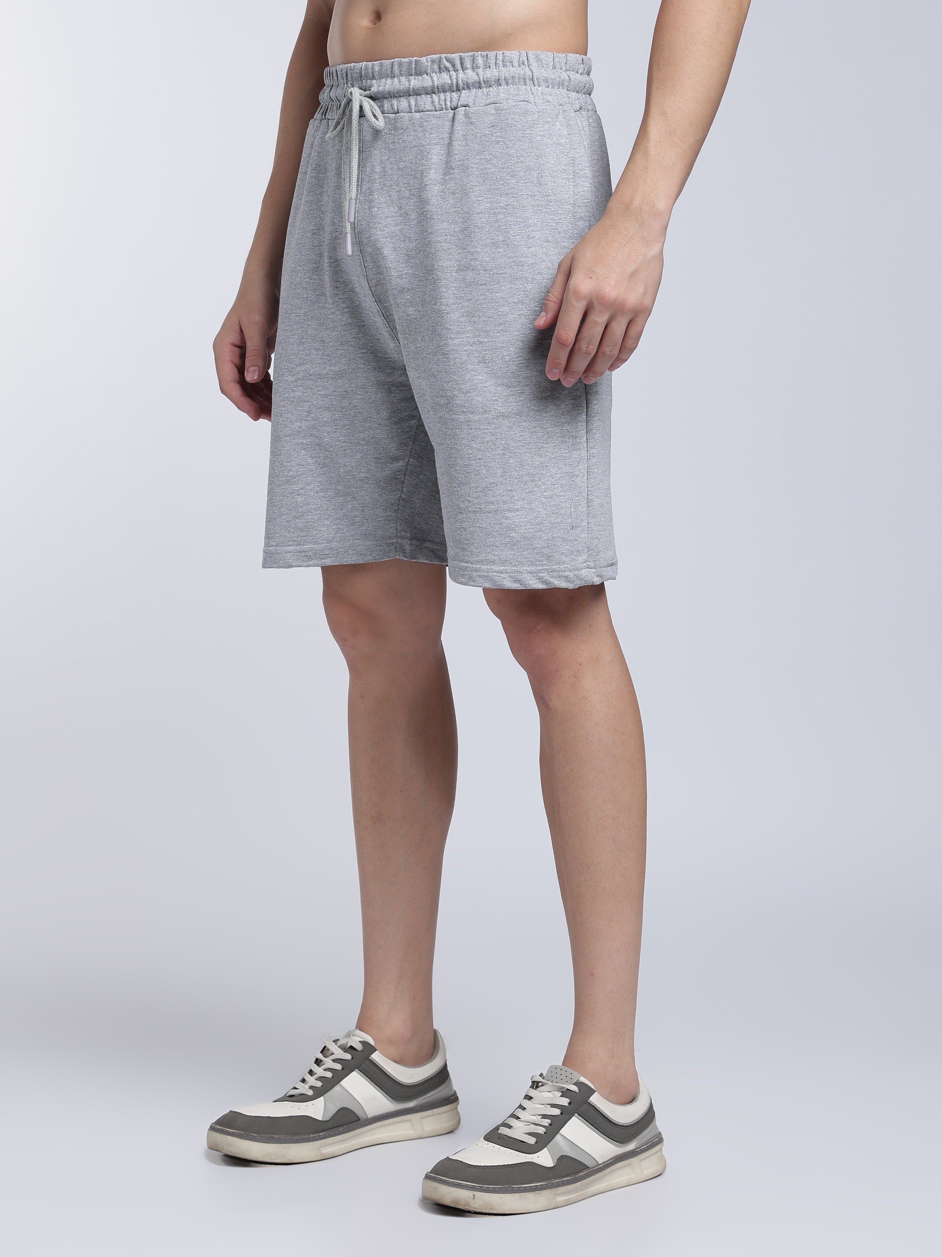 Grey Melange Relaxed Shorts