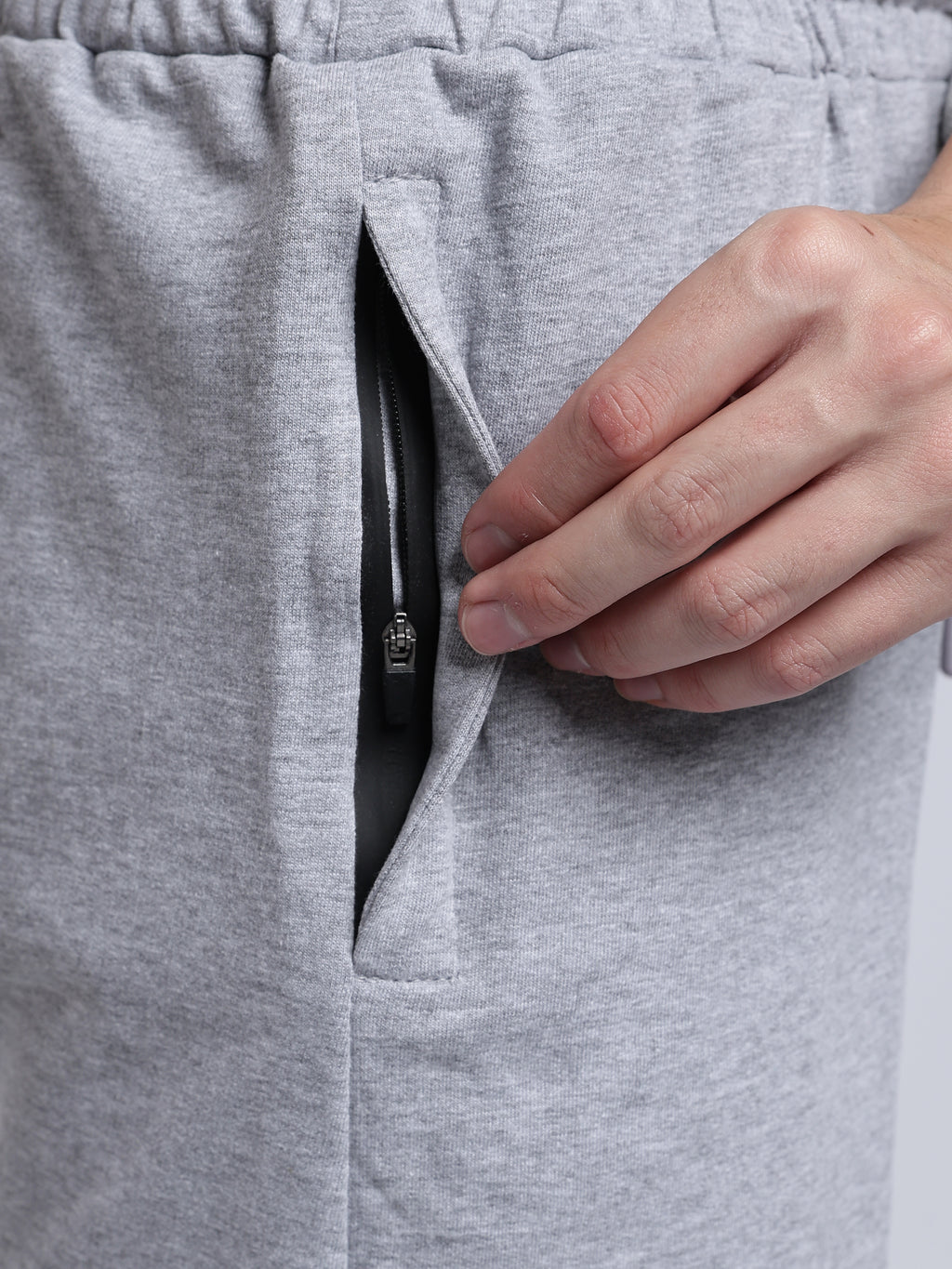 Grey Melange Relaxed Shorts