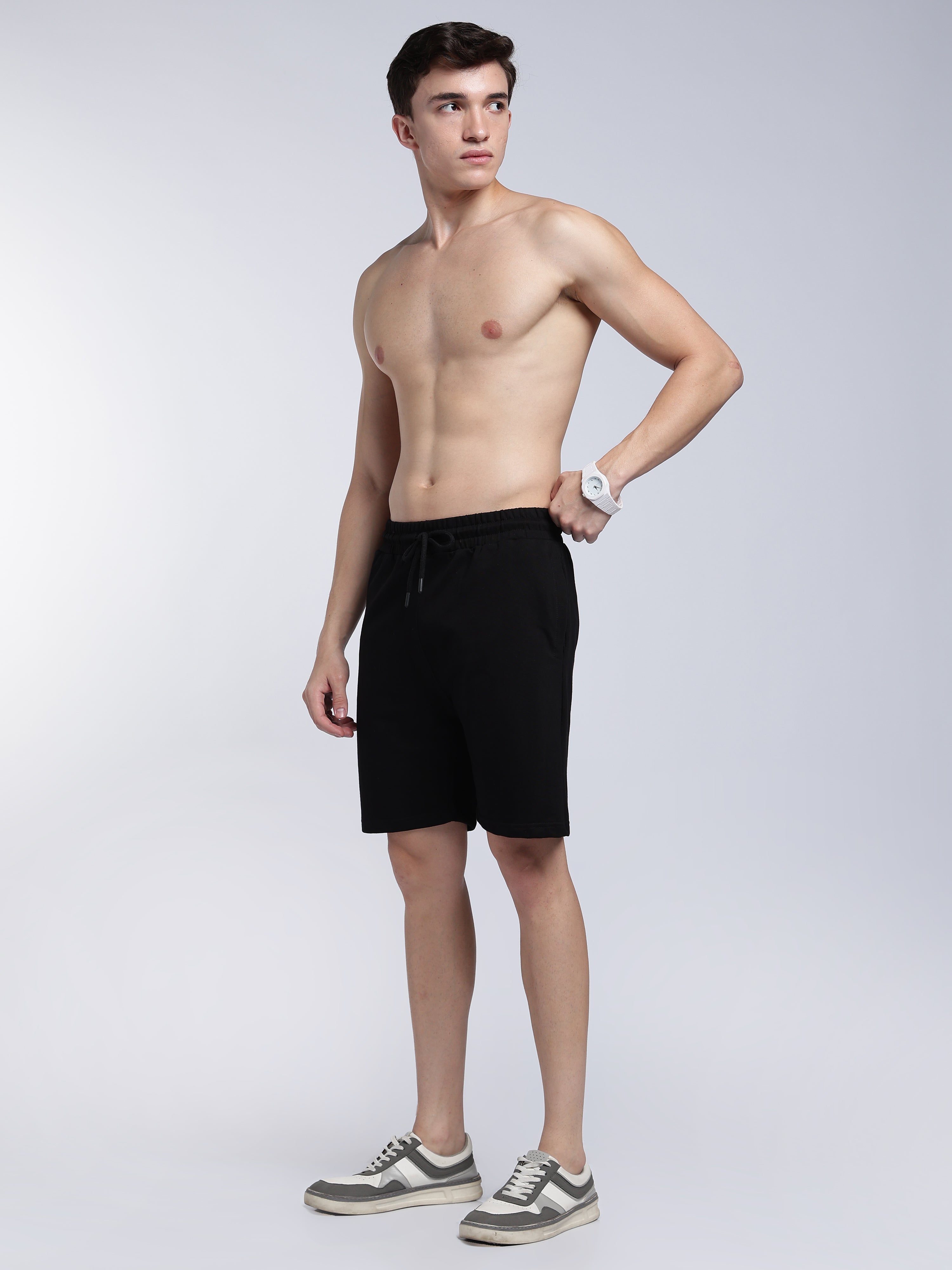 Raven Black Relaxed Shorts