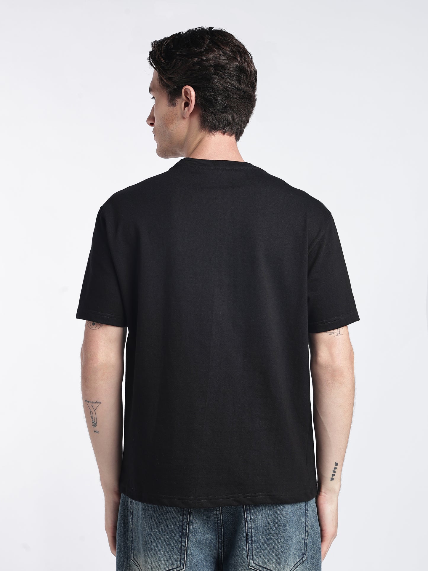 Raven Black Drop Shoulder Tee