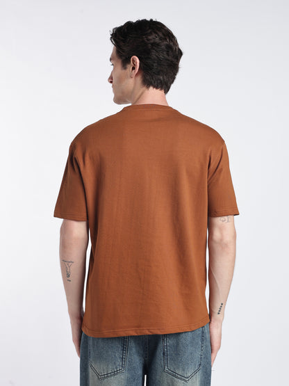 Hazelnut Brown Drop Shoulder Tee