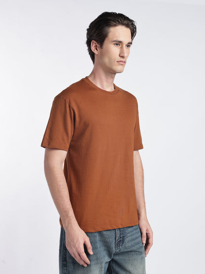Hazelnut Brown Drop Shoulder Tee