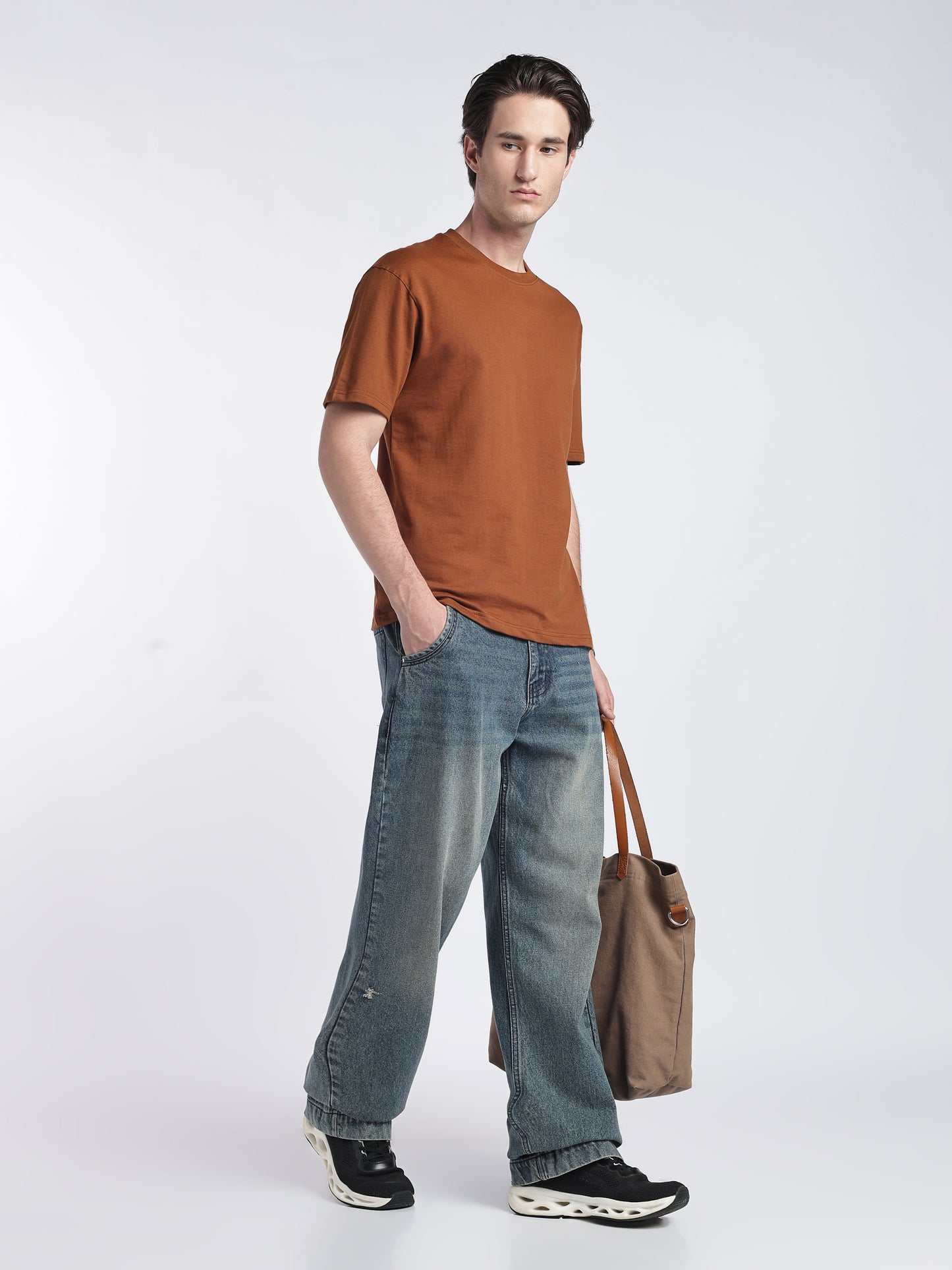 Hazelnut Brown Drop Shoulder Tee