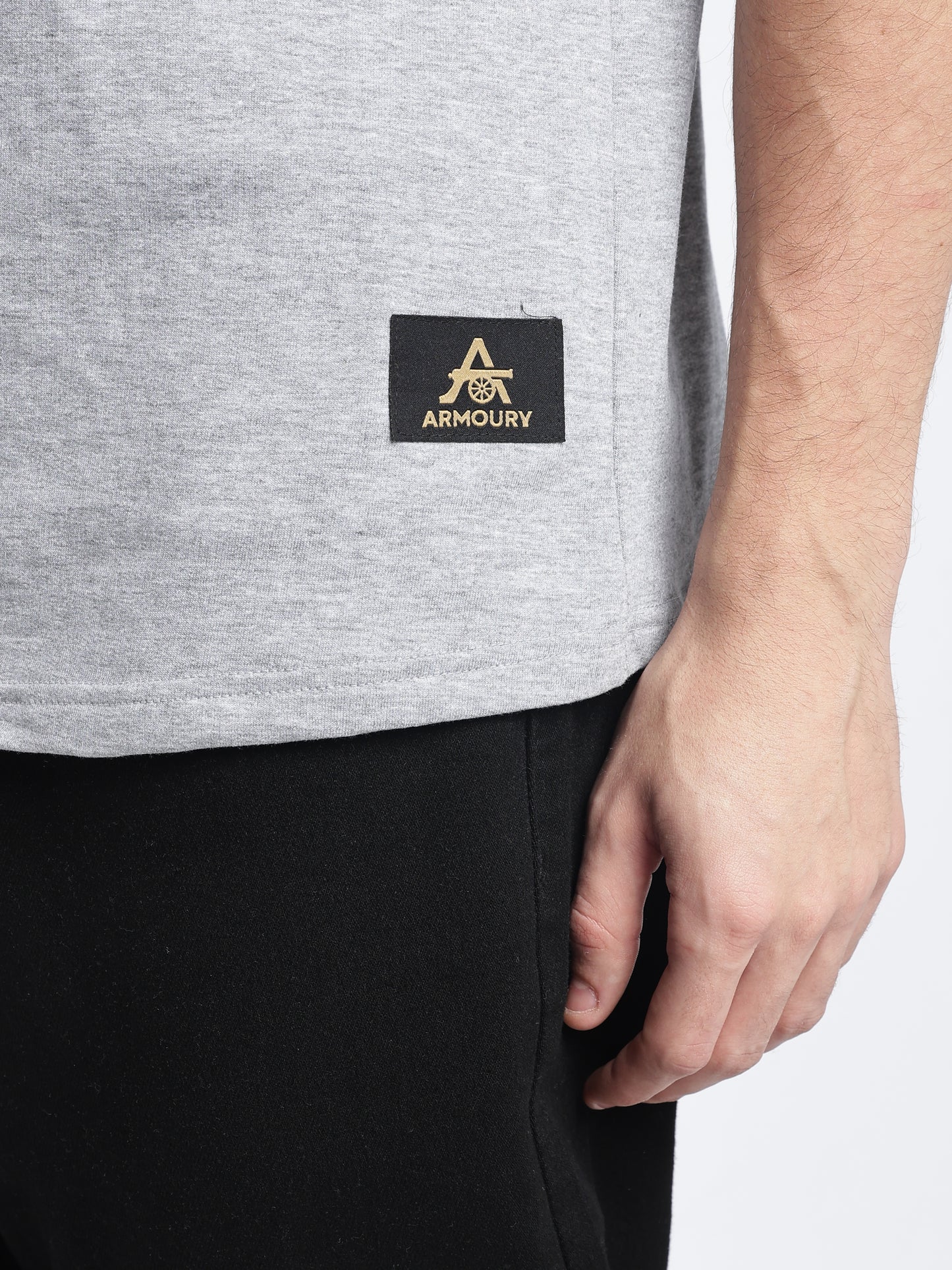 Grey Melange Drop Shoulder Tee