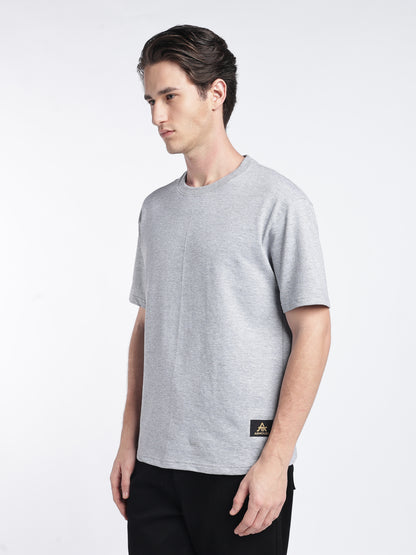Grey Melange Drop Shoulder Tee