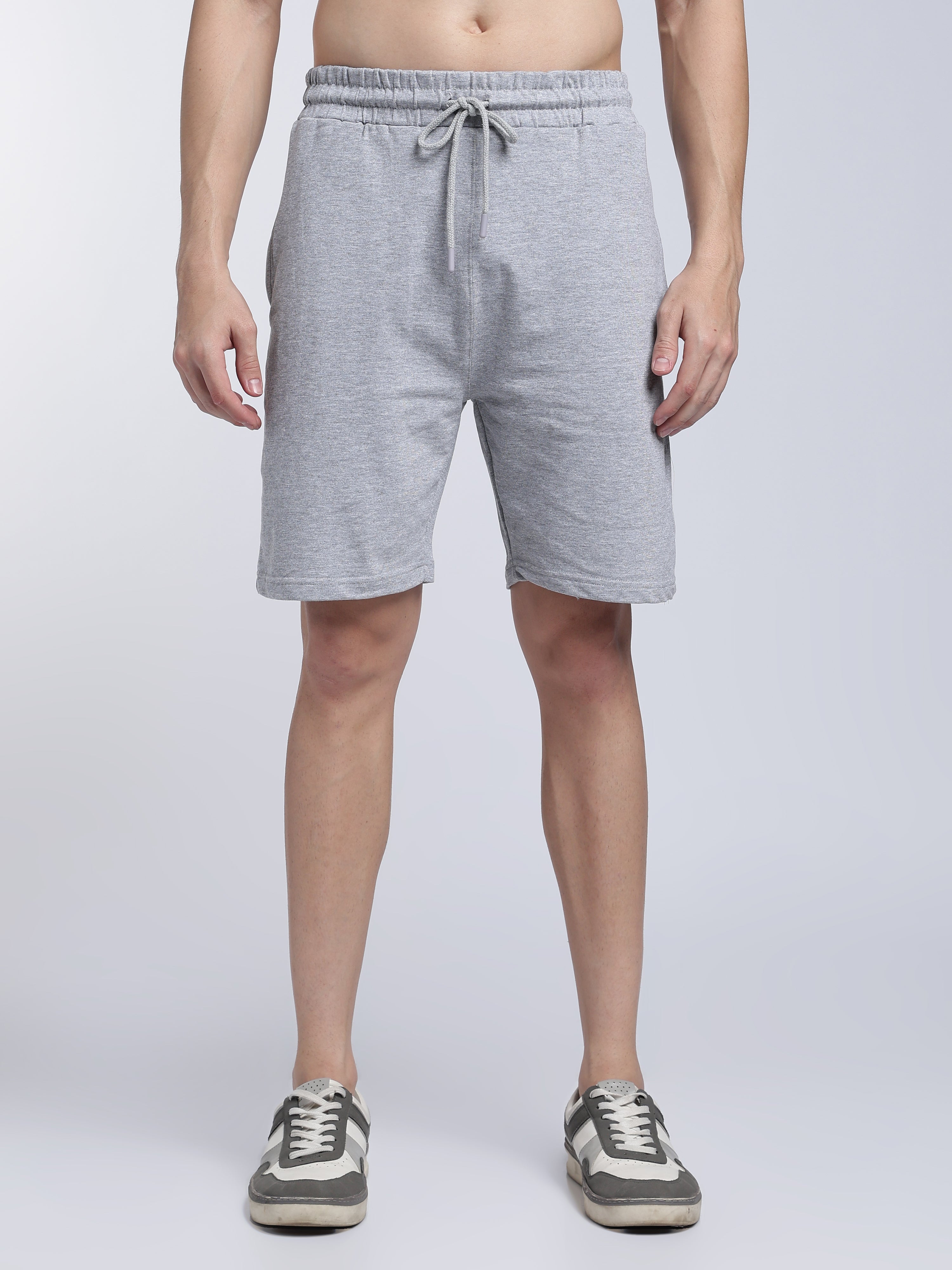 Grey Melange Relaxed Shorts