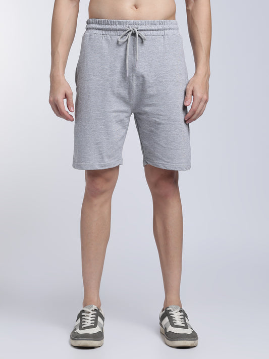 Grey Melange Relaxed Shorts