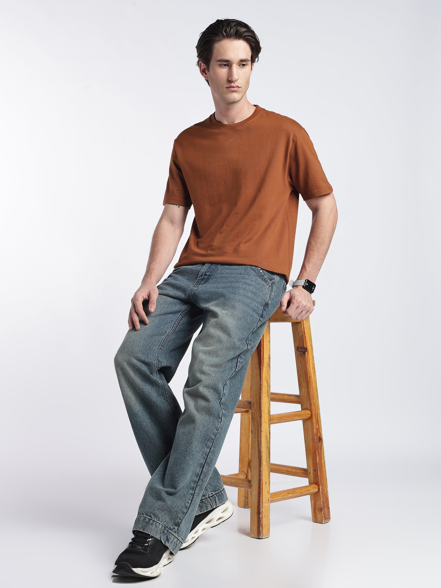 Hazelnut Brown Drop Shoulder Tee