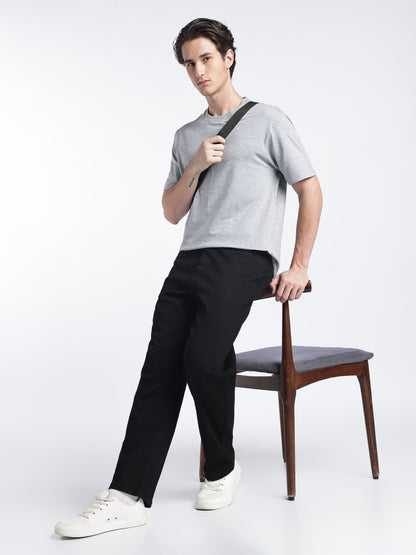 Grey Melange Drop Shoulder Tee