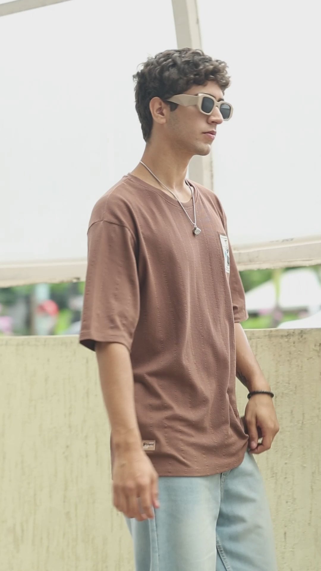 Men's Glorious Graphic Printed with Woven Stickers Drop Shoulder T-shirt