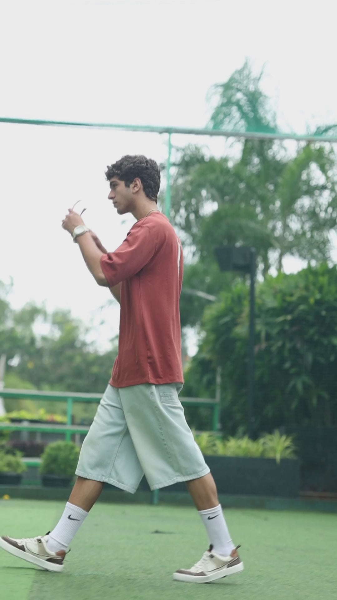 Men's Core Rust Graphic Printed with Woven Stickers Drop Shoulder T-shirt