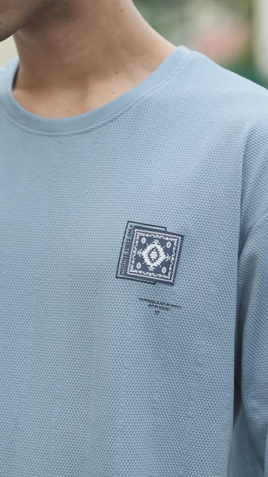 Positive Vibes Printed Drop Shoulder T-shirt